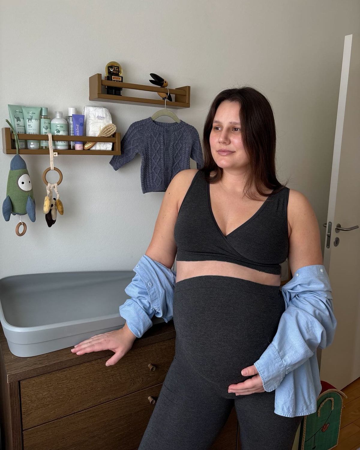 momkind maternity leggings charcoal styled